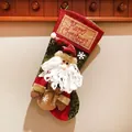 Calza di Natale rossa classica con Babbo Natale 3D e ricamo Merry Christmas - Babbo Natale