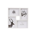 Pêle-mêle photo blanc à 4 ouvertures de style nordique pour table ou mur décor - Blanc / 28*28*3cm