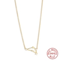 Collar de constelación en plata de ley 925 chapado en oro con circonitas blancas - Capricornio / Dorado