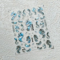 Holographic 5D dragon nail sticker with blue laser metallic finish and calligraphy - Holographic Rainbow Dragon Motif (m297)