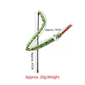 Interactive cat wand toy with green spotted plush snake attachment and long black pole - Green Spotted Large Eye Snake