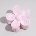 Pink flower-shaped hair claw with marble texture finish in elegant 11cm acetate style - 5-Petal Flower 7cm-Pink