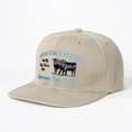 Vintage beige WHISKEY RANCH FEEDERS embroidered flat brim baseball cap with adjustable strap - Adjustable / Khaki