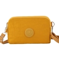 Borsa a tracolla per cellulare in nylon giallo impermeabile con cerniera a più strati - Giallo