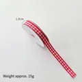 Classic 1.0cm red and white gingham ribbon roll for Christmas DIY gift wrapping - 1cm Red And White Checkered Pattern / 6 Sizes