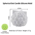 Moule bougie silicone boule à bulles 6,5x5,8cm avec moule blanc et bougie finie verte - Sphère à Bulles
