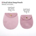 Pink oval velvet jewelry pouches in two sizes with gold snap button closure - Pink (Oval) / Small 8*8.5cm
