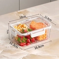 Divided food container with 3 compartments for meal prep and airtight white lid - 1 Piece / Medium Divided - White
