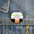 Aromantic pride flag cat paw enamel pin on denim jacket pocket background - Aromantic Pride (XZ6683)