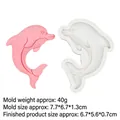 3D dolfijn siliconen vorm met afmetingen voor fondant en DIY ambachtelijke klei - 4# Grijs Grote Dolfijn Vorm (15-860)