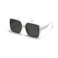 Oversized square sunglasses featuring a bold white frame and dark grey lenses for women - White Frame Gray Lens