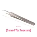 Professional 11.5cm slanted stainless steel tweezers for eyelash extension application - Stainless Steel Slant Head Tweezers