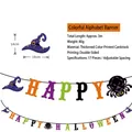 Colorful 3m Halloween banner with orange pumpkin letters and adjustable paper pennants - 17-Piece Colorful Letter Banner