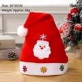 Classic red Christmas hat with Santa applique and sequins, size 26x35cm and weight 24g - Kids Cartoon Non-woven Santa Style