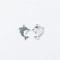 Vue détaillée avant et arrière de pendentifs dauphins en émail pour la bijouterie - 7# Gris (Blanc K)