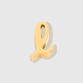 Polished gold stainless steel lowercase letter L charm bead for jewelry making - Lowercase l / Gold