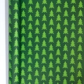 Christmas gift wrapping paper roll with green pine tree pattern on dark green background - Aluminized Christmas Tree / 43cmx3m