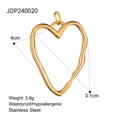 18k vergulde hart-zon hanger van roestvrij staal, 4cm x 3,1cm waterdicht accessoire - Hart Vorm (JDP240020)