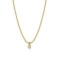 Golden flat snake chain necklace with a crystal-encrusted letter Q pendant - Letter Q