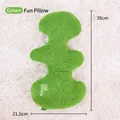 Green teddy velvet pet pillow toy for dogs and cats with soft plush wave shape - 38cmx21.5cm / Green