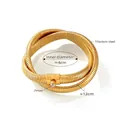Collana a doppio giro in acciaio al titanio placcato oro con zircone e finitura a coste - Acciaio al titanio/Zircone / Color Oro 2 Strati