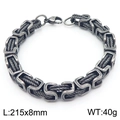 Pulsera bizantina vintage de acero de titanio oxidado para hombre en color plata - Negro Bruñido (KB189947-Z)