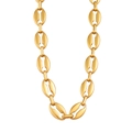 Detailansicht der goldenen Kaffeebohnen-Halskette mit polierter Metalloberfläche - Gold Halskette