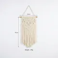 Handmade bohemian cotton rope wall hanging tapestry in cream white, 20x45cm size - Small Rice Wall Decor