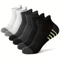 6-pair pack of athletic low-cut socks in white grey black with yellow stripe accents - One Size (37-45) / Four Stripes NT Style (6 Pairs Pack)
