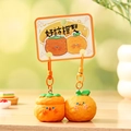 Cute persimmon and orange resin couple keychain set with magnetic charm for backpacks - Magnetic - Persimmon and Orange Pair Pun / SKU Price for One Pair