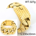 Chunky gold stainless steel Cuban chain bracelet for men with heavy twill design - 33mm Gold (KB187442-KJX)