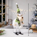 Weihnachts Plüsch Elch Dekoration mit Strickmütze Schal und Skiern Tischdeko 45cm - Grünes Ski Weihnachtsrentier / 45cm Größe