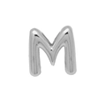 Polished silver balloon style letter M charm for DIY name bracelets and jewelry - Silver/Letter M