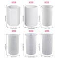 Set van 6 witte gestreepte siliconen mallen voor DIY-hars en kaarsen met afmetingen - Set 3 (6 Mallen)