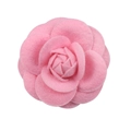 Pink camellia felt flower brooch with elegant layered petals for women suit accessories - No Pearls / Light Pink
