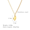 Gold stainless steel irregular wish stone necklace with asymmetrical chain design - Gold