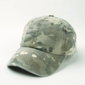 Close-up of camouflage patterns and cotton fabric texture on a curved brim baseball cap - Adjustable (55-60cm) / Coffee Green Camo