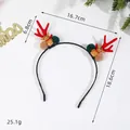 Christmas reindeer antler headband with cartoon deer, green pom-poms, and festive lettering - Antler Reindeer