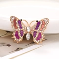 Accessorio a farfalla in lega di zinco con strass e smalto per gioielli fai-da-te - Viola