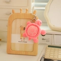 Cute pink plush turtle keychain with soft fur and silver lobster clasp for bags - Peach Pink Style (Style 10) / 10cm