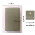 A6 Macaron PU leather binder notebook in matte sage green with buckle closure - Matte Bean Green