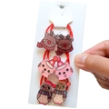 Detalle de 6 gomas de pelo navideñas con renos y gatos en tarjeta de presentación - Estilo 15 Set