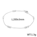 Silver bead chain bracelet in stainless steel, measuring 200x3mm and weighing 1.3g - Silver Bracelet (KB165156-Z)