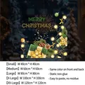 Green Christmas gift box static window cling with Merry Christmas text and festive ornaments - Small (40*40CM) / SDUV-278B