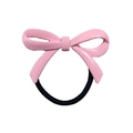 Coletero minimalista con lazo rosa y goma elástica para peinados de moño alto - Lazo Rosa (Lazo de Resina Rosa Sakura)