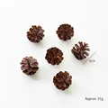 Lot de 6 pommes de pin naturelles 5cm pour décorations de Noël et couronnes DIY - Pommes de pin artificielles / Lot de 6 / Marron Foncé