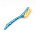 Spazzola per pulizia blu con manico lungo ergonomico, setole rigide e foro per appendere - Blu Classico