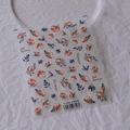 Adhesive floral nail art stickers TS-2693 with retro orange blooms and blue leaves - TS-2693 Kapok Flower Sea