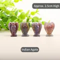 Indian agate 2.5cm guardian angel figurines set with natural gemstone polished finish - India Agate