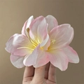 Pink and white gradient lily flower hair clip with yellow stamens for women - Type A Pink Lily Hair Clip